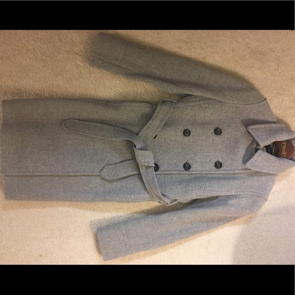 J.Crew Belted Gray Wool Trench Coat